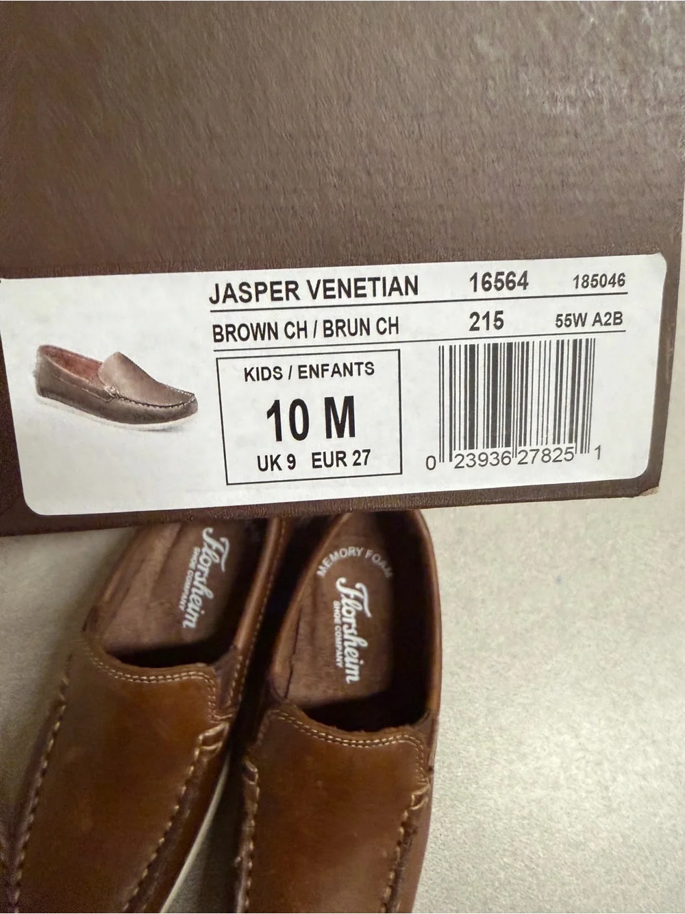 Boys Slip-On Leather Loafer - Brown